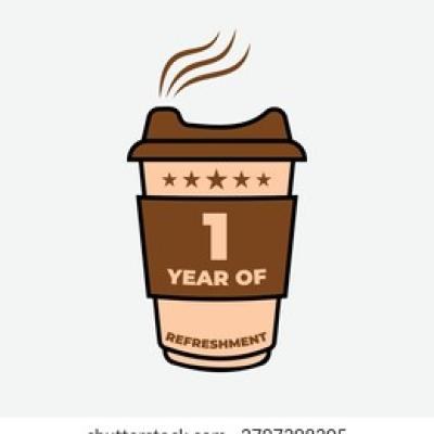 1 Year Refreshment Coffee Cup - find similar on Shutterstock