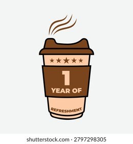 1 Year Refreshment Coffee Cup