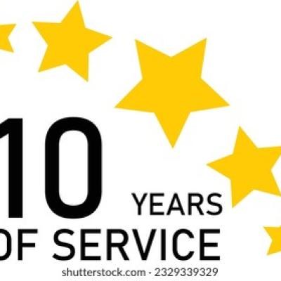 10 Years Service Experience Tag