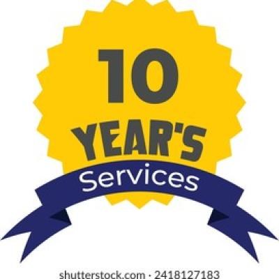 10 Years Services Badge - find similar on Dreamstime