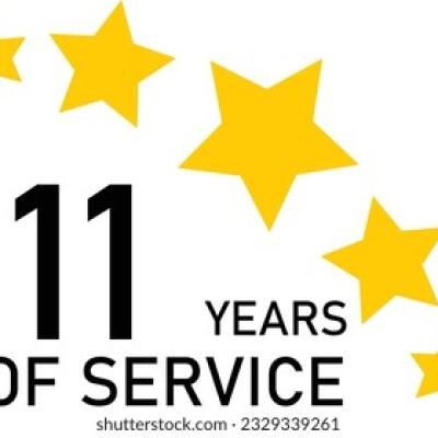 11 Years Service Experience Tag