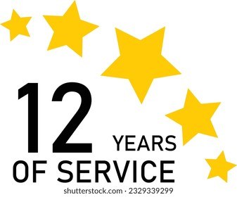 12 Years Service Experience Tag