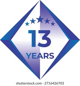 13 Years Anniversary Badge Five Star