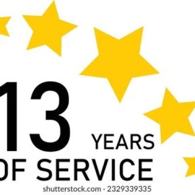 13 Years Service Experience Tag