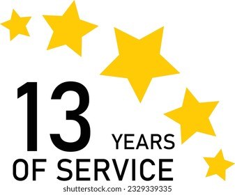 13 Years Service Experience Tag