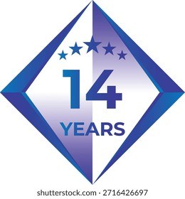 14 Years Anniversary Badge Five Star