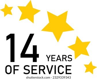 14 Years Service Experience Tag