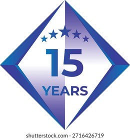 15 Years Anniversary Badge Five Star