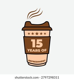 15 Years Refreshment Coffee Cup