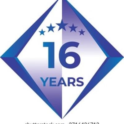 16 Years Anniversary Badge Five Star
