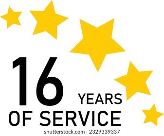 16 Years Service Experience Tag