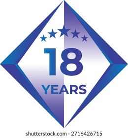 18 Years Anniversary Badge Five Star