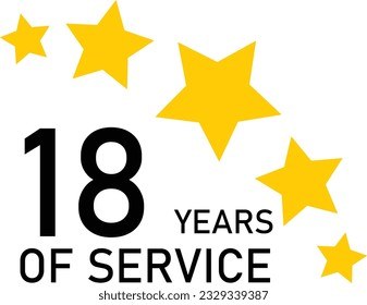 18 Years Service Experience Tag