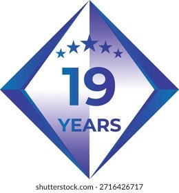 19 Years Anniversary Badge Five Star