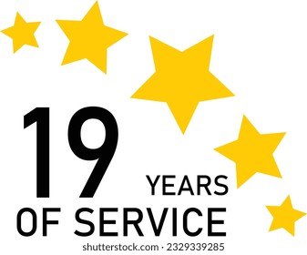 19 Years Service Experience Tag