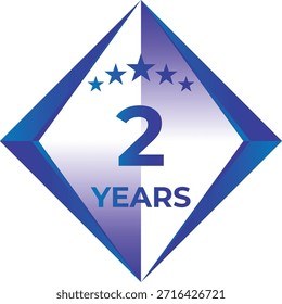 2 Years Anniversary Badge Five Star