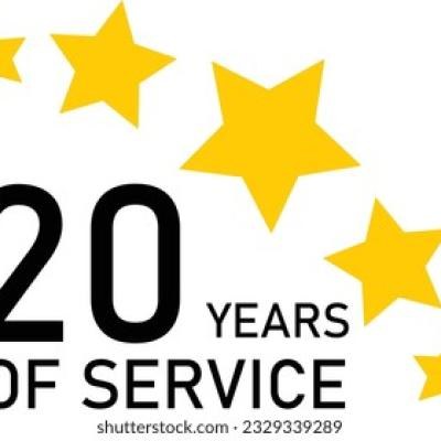 20 Years Service Experience Tag