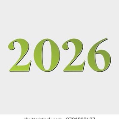 2026 Green Gradient Numbers Art