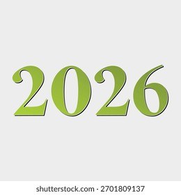 2026 Green Gradient Numbers Art