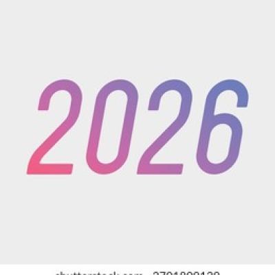 2026 Pink Purple Gradient Numbers Art