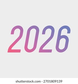 2026 Pink Purple Gradient Numbers Art