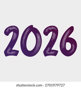 2026 Purple Brush Lettering on Light Background