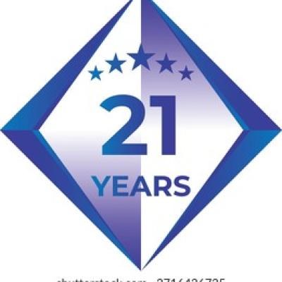 21 Years Anniversary Badge Five Star - find similar on Adobe Stock