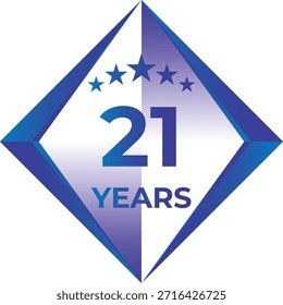 21 Years Anniversary Badge Five Star
