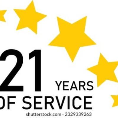 21 Years Service Experience Tag