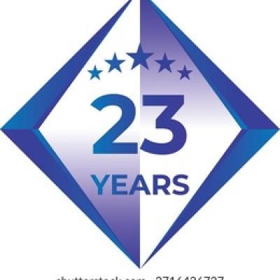 23 Years Anniversary Badge Five Star - find similar on Vector Stock