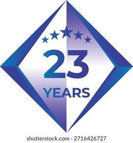 23 Years Anniversary Badge Five Star