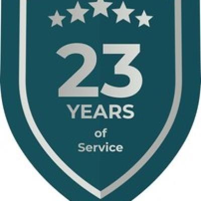 23 Years Service Teal Shield