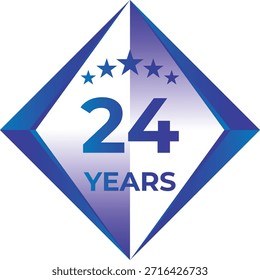 24 Years Anniversary Badge Five Star
