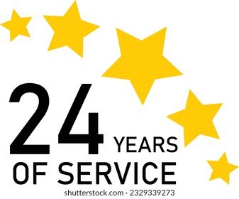24 Years Service Experience Tag