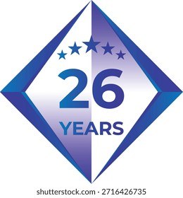 26 Years Anniversary Badge Five Star