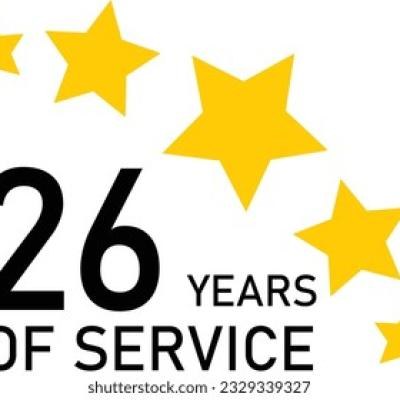 26 Years Service Experience Tag