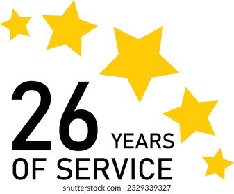 26 Years Service Experience Tag