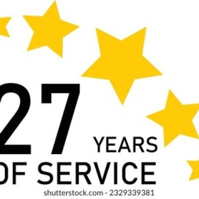 27 Years Service Experience Tag