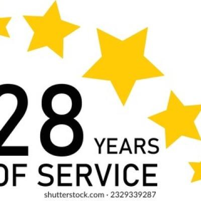 28 Years Service Experience Tag