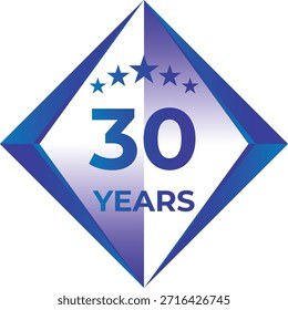 30 Years Anniversary Badge Five Star