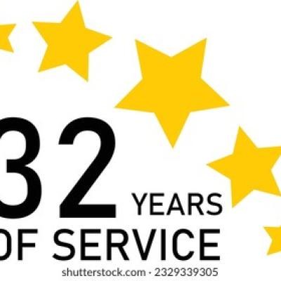 32 Years Service Experience Tag