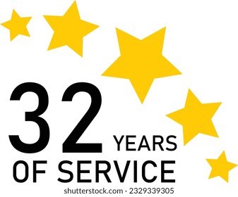 32 Years Service Experience Tag