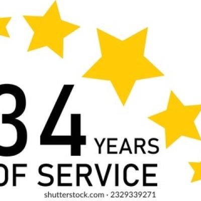 34 Years Service Experience Tag - find similar on iStock