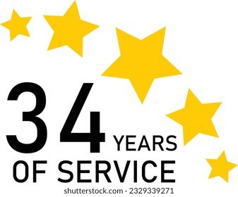 34 Years Service Experience Tag
