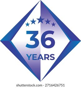 36 Years Anniversary Badge Five Star