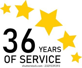 36 Years Service Experience Tag