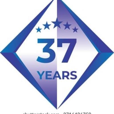 37 Years Anniversary Badge Five Star