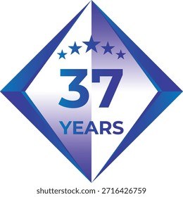 37 Years Anniversary Badge Five Star