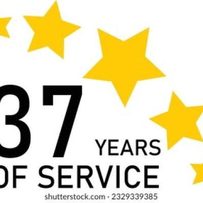 37 Years Service Experience Tag