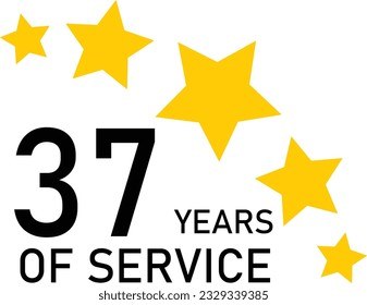 37 Years Service Experience Tag